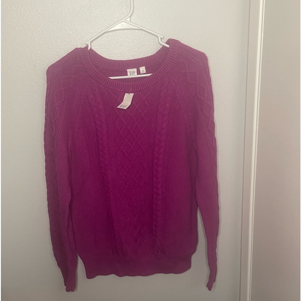 GAP CABLE KNIT PURPLE SWEATER
